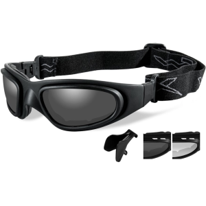 Wiley X SG-1-Asian Fit Tactical Goggles Matte Black Frame/Smoke Gray & Clear Lens - Wiley X