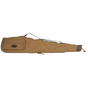 Boyt Signature Series Scoped Rifle Gun Case 42" with Pocket and Sling Quilted Canvas with Leather Trim Khaki