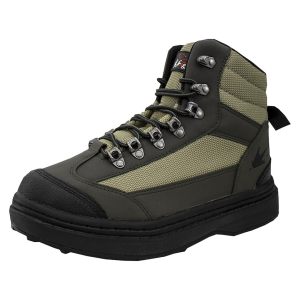 Frogg Toggs Hellbender Cleated Wading Boots Nylon Green/Silver Men's 14 D