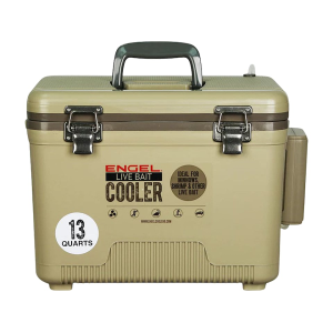 Engel 13 Quart Live Bait Pro Cooler Tan with AP3 Rechargeable Aerator