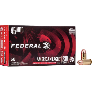 Federal American Eagle 45 ACP Ammo 230 Grain Total Metal Jacket Case of 1000 (20 Boxes of 50) - Federal Premium