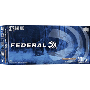 Federal Power-Shok 375 H&H Magnum Ammo 300 Grain Jacketed Soft Point Box of 20
