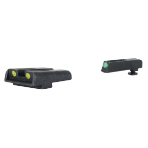 TRUGLO TFO Sight Set for Glock 17, 17L, 19, 22, 23, 24, 26, 27, 33, 34, 35, 38, 39 Gen 1, 2, 3, 4, 5 Steel Tritium Fiber Optic Green Front, Yellow Rear