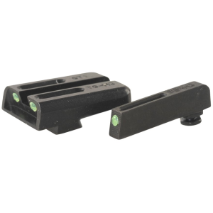 TRUGLO TFO Sight Set for Glock 17, 17L, 19, 22, 23, 24, 26, 27, 33, 34, 35, 38, 39 Gen 1, 2, 3, 4, 5 Steel Tritium Fiber Optic Green