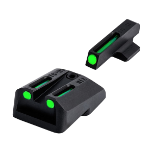 TRUGLO TFO Sight Set for 1911 Comander, Officer Novak Cut Steel Tritium Fiber Optic Green