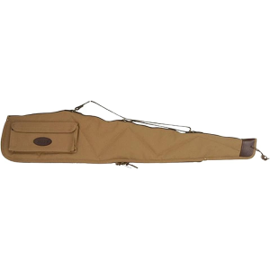Boyt Signature Series Scoped Rifle Case 46" with Pocket and Sling Quilted Canvas with Leather Trim Khaki
