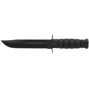 KA-BAR Becker Combat Utility Fixed Blade Knife 7" Clip Point 1095 Cro-Van Black Powder Coat Blade Kraton Handle Black