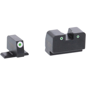 Ameriglo XL Classic Suppressor Night Sight Set Sig Sauer 9mm, 357 Sig 3-Dot Tritium Green with White Outline