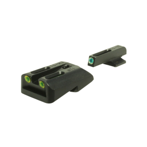 TRUGLO TFO Sight Set for 1911 Government 45 ACP Novak Cut Steel Tritium Fiber Optic Green Front, Yellow Rear