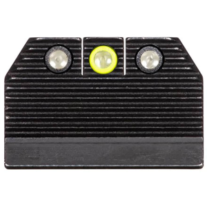 Night Fision Optics Ready Stealth Night Sight Set for Sig P320, P365 Tritium Yellow Ring Front, Square Notch Black Ring Rear Steel Nitride
