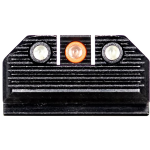 Night Fision Optics Ready Stealth Night Sight Set for Springfield Hellcat OSP, XD-S Tritium Orange Ring Front, Sqaure Notch Black Ring Rear Steel Nitride