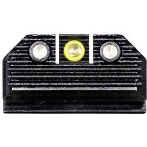 Night Fision Optics Ready Stealth Night Sight Set for Springfield Hellcat OSP, RDP Tritium Yellow Ring Front, Square Notch Black Ring Rear Steel Nitride