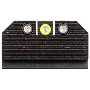 Night Fision Optics Ready Stealth Night Sight Set for Glock 17, 19, 34 Tritium Yellow Ring Front, Square Notch Black Ring Rear Steel Nitride