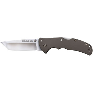Cold Steel Code 4 Pocket Knife 3.5" Tanto Point CPM S35VN Satin Blade Aluminum Handle Gray