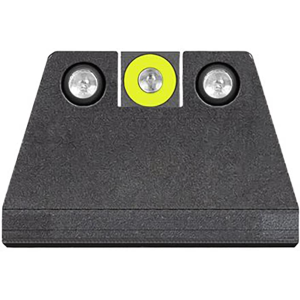 Night Fision Suppressor Height Night Sight Set Sig P320, P365 Tritium Yellow Ring Front, Square Notch Black Ring Rear Steel Nitride