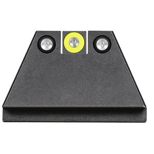 Night Fision Suppressor Height Night Sight Set for Glock 17, 19, 34 Tritium Yellow Ring Front, Square Notch Black Ring Rear Steel Nitride