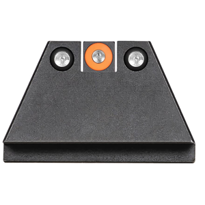Night Fision Suppressor Height Night Sight Set for Glock 17, 19, 34 Tritium Orange Ring Front, Square Notch Black Ring Rear Steel Nitride