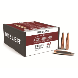 Nosler AccuBond Long Range 338 Caliber (338 Diameter) Bullets 300 Grain Bonded Polymer Tip Box of 100
