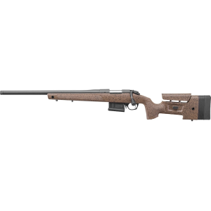Bergara B-14 HMR Bolt Action Rifle 6.5 Creedmoor 22" Left Hand Cerakote Threaded Barrel Cerakote Black Frame Brown Chassis