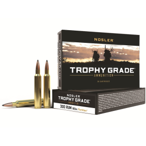 Nosler Trophy Grade 300 Remington Ultra Magnum Ammo 180 Grain Nosler Partition Jacketed Soft Point Box of 20