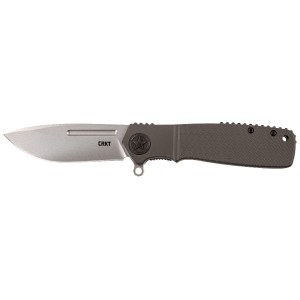 CRKT Homefront Assisted Opening Pocket Knife 3.56" Drop Point 12C27 Sandvik Bead Blasted Blade Aluminum Handle Gray