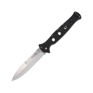 Cold Steel Counter Point XL Pocket Knife 6" Fully Serrated Spear Point AUS-10 Satin Blade Griv-Ex Handle Black