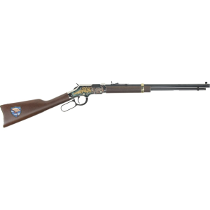 Henry Golden Boy Trucker Lever Action Rifle 22 Long Rifle 20" Blued Barrel Nickel Frame Black Walnut Straight Grip Stock