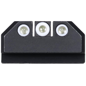 Night Fision Standard Height Night Sight Set for Ruger Max 9 Tritium White Ring Front, Square Notch White Ring Rear Steel Nitride