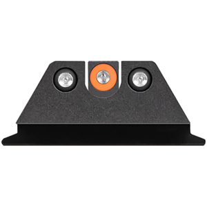 Night Fision Standard Height Night Sight Set for S&W M&P Shield, Shield Plus Tritium Orange Ring Front, U-Notch Black Ring Rear Steel Nitride