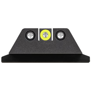 Night Fision Standard Height Night Sight Set for S&W M&P, M&P 2.0, SD9 VE Tritium Yellow Ring Front, Square Notch Black Ring Rear Steel Nitride