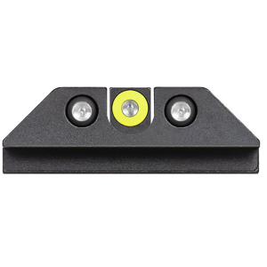 Night Fision Standard Height Night Sight Set for Glock 17, 19, 34 Tritium Yellow Ring Front, U-Notch Black Ring Rear Steel Nitride