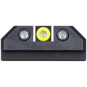 Night Fision Standard Height Night Sight Set for Taurus G3C, GX4 Tritium Yellow Ring Front, Square Notch Black Ring Rear Steel Nitride