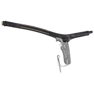Triple K 110 Wyoming Holster Drop-Loop Cartridge Gun Belt Right Hand 22 Caliber Leather Black Large 38"-43"