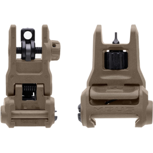Magpul MBUS Gen 3 Flip-Up Front and Rear Sight Set AR-15 Polymer Flat Dark Earth