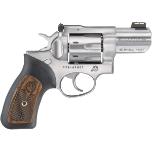 Ruger GP100 357 Magnum Revolver 2.5" Stainless Barrel 7 Round Black Grip