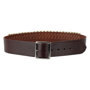Hunter Revolver Cartridge Belt 2" 45 Caliber 25 Loops Leather Antique Brown Large