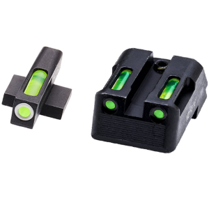 HIVIZ LITEWAVE H3 Night Sight Set for Kimber 1911 3-Dot Tritium Green Litepipe with White Front Ring