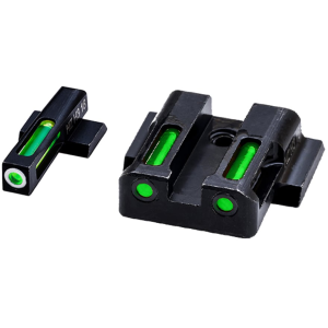 HIVIZ LITEWAVE H3 Night Sight Set for S&W M&P Shield 3-Dot Tritium Green Litepipe with White Front Ring