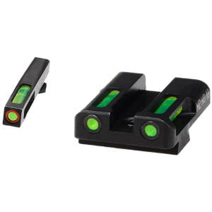 HIVIZ LITEWAVE H3 Night Sight Set for Glock Standard Frame 3-Dot Tritium Green Litepipe with Orange Front Ring