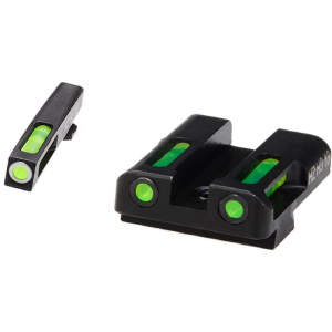 HIVIZ LITEWAVE H3 Night Sight Set for Glock Standard Frame 3-Dot Tritium Green Litepipe with White Front Ring