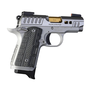 Kimber Micro 9 Rapide Dawn 9mm Luger Pistol 3.15" Barrel 7+1 Round Brushed Stainless Steel Slide Stainless Grip Silver Frame