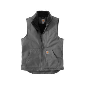 Carhartt Men's Washed Duck Sherpa Lined Mock Neck Insulated Vest Gravel XL Tall