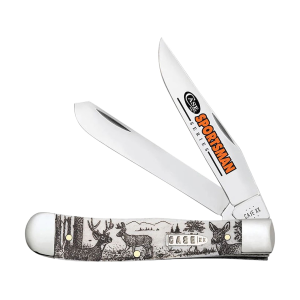 Case Trapper Sportsman Deer Series Pocket Knife 3.27" Clip/Spey Tru-Sharp Stainless Blade Bone Handle Natural