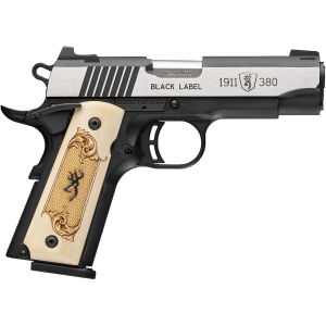 Browning 1911-380 Black Label Medallion 380 ACP Pistol 3.625" Barrel 8+1 Round Stainless Slide Maple Grip Black Frame