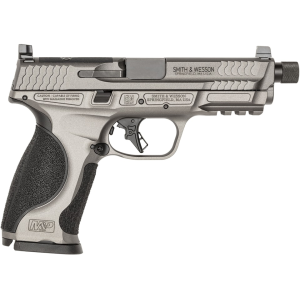 Smith & Wesson M&P9 M2.0 Metal 9mm Luger Pistol 4.625" Threaded Barrel 17+1 Round Gray Slide Black Grip Gray Frame