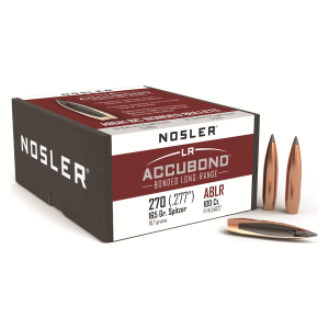 Nosler AccuBond Long Range 6.8mm, 270 Caliber (277 Diameter) Bullets 165 Grain Bonded Polymer Tip Box of 100