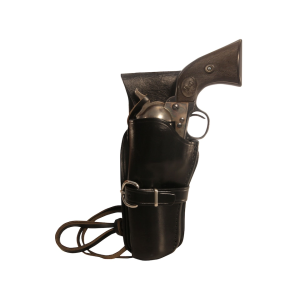 Triple K 114 Cheyenne Western OWB Holster Left Hand Colt Single Action Army, Ruger Blackhawk, Vaquero 5.5" Barrel Leather Black