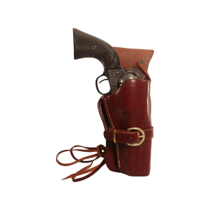 Triple K 114 Cheyenne Western OWB Holster Right Hand Colt Single Action Army, Ruger Blackhawk, Vaquero 4-5/8" Barrel Leather Walnut Oil