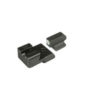 TRUGLO Tritium Pro Sight Set for 1911 Commander 9mm, 40 S&W Novak Cut Tritium Green with White Front Outline