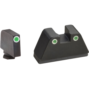 Ameriglo XL Classic Suppressor Night Sight Set for Glock 17, 19, 20, 21, 22, 23, 24, 26, 27, 29, 30, 31, 32, 33, 34, 35, 36, 37, 38, 39, 40, 41, 45 3-Dot Tritium Green with White Outline